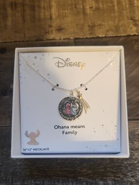Disney Silver Ohana Medallion Necklace
